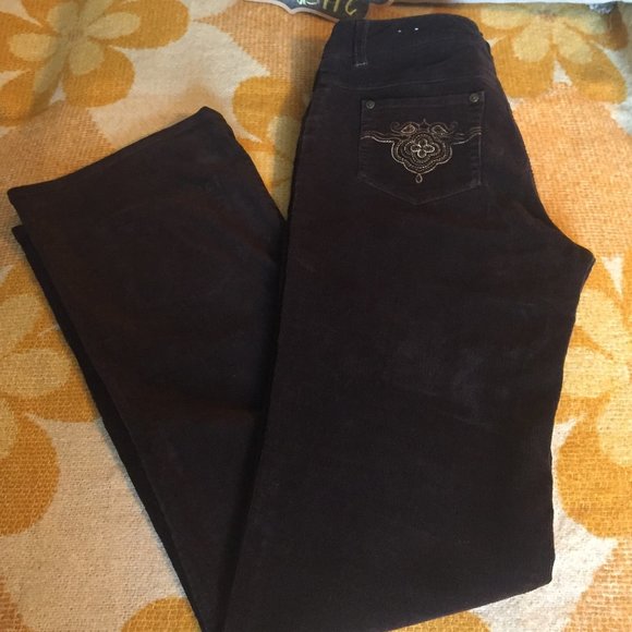 🤗323-UR Powerful ❤️~POINTZERO-Brown Corduroy Stretch Flares - Picture 6 of 15